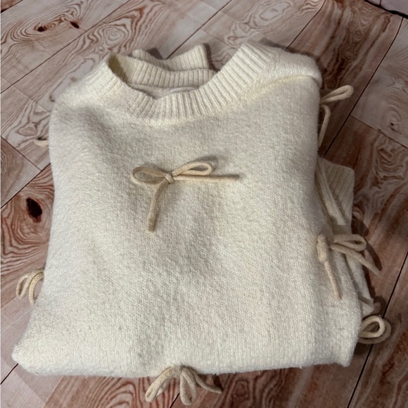 Luna Ivy Bow sweater Cottagecore , Coquette Balletcore knit free people vibe S‎ - Picture 6 of 8
